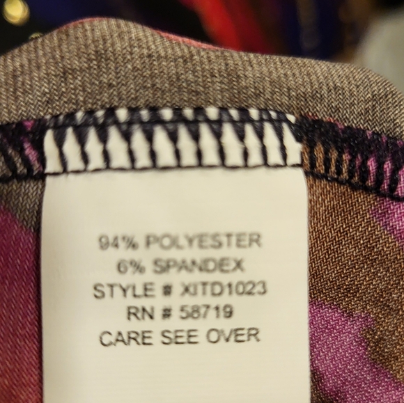 Ny collection, strapped party dress, size small, red multicolor,A-line - Picture 7 of 8